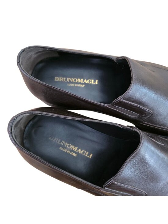 Bruno Magli Raging Nappa Slip On Loafer Dress Shoes Dark Brown 10.5 W